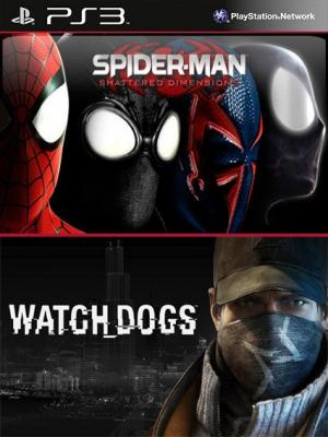 2 juegos en 1 Watch Dogs Mas Spider Man Shattered Dimensions PS3