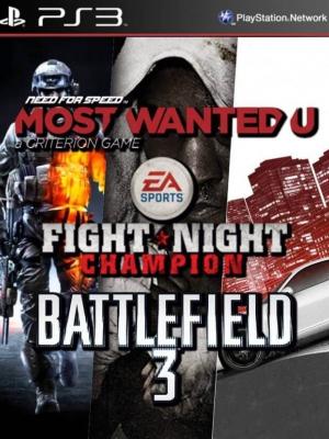 3 juegos en 1 Fight Night Champion Full Game Need for Speed Most Wanted Battlefield 3 Ps3
